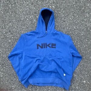 Vintage Y2K Nike Hoodie with embroidered spell out logo featuring a boxy fit